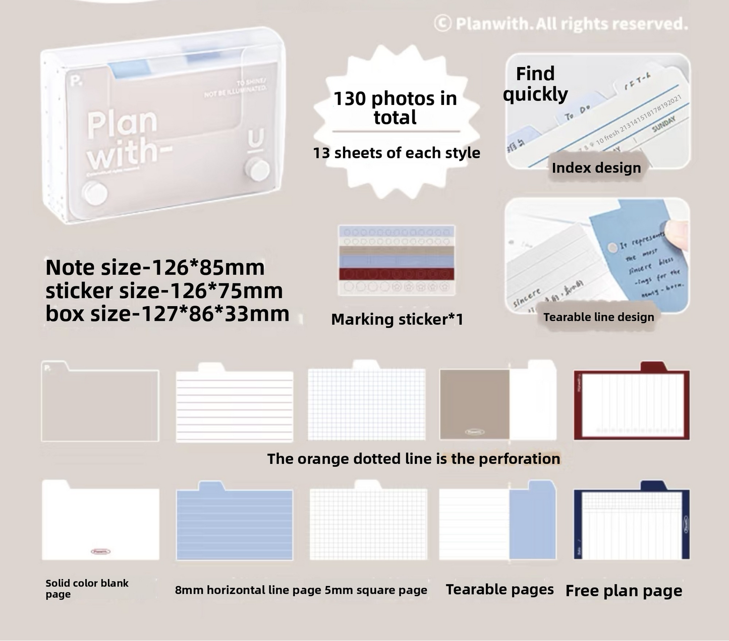Planwith Memo Card Divider with Index