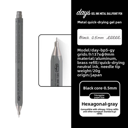 Marks Days Hexagon Metal Gel Pen 0.5mm