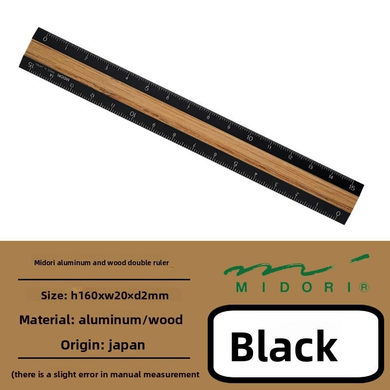 Midori Aluminum Wood Ruler 15cm