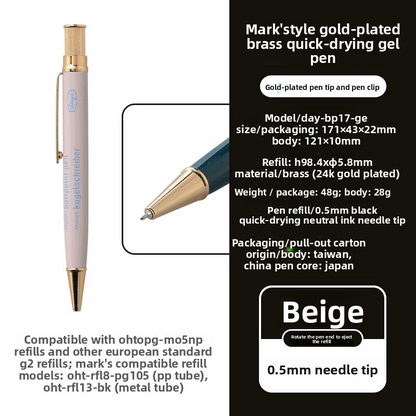 Marks Days Gold-Plated Brass Pen