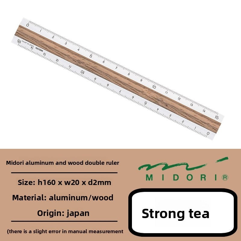 Midori Aluminum Wood Ruler 15cm