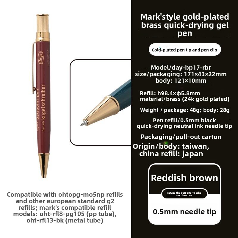 Marks Days Gold-Plated Brass Pen