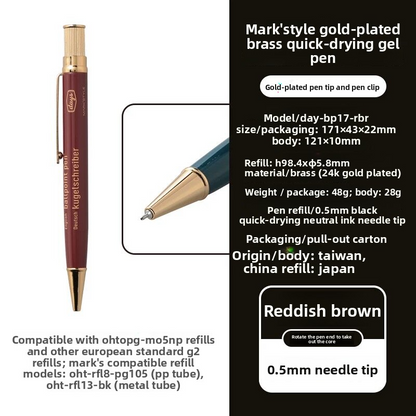 Marks Days Gold-Plated Brass Pen