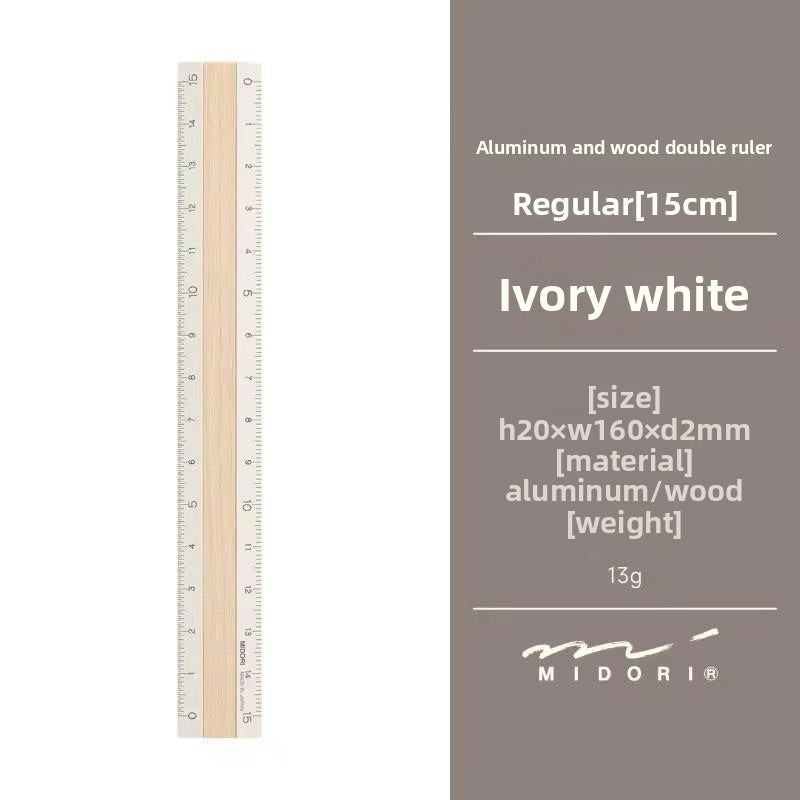 Midori Aluminum Wood Ruler 15cm