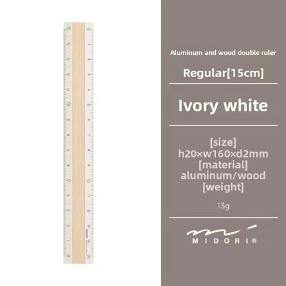 Midori Aluminum Wood Ruler 15cm