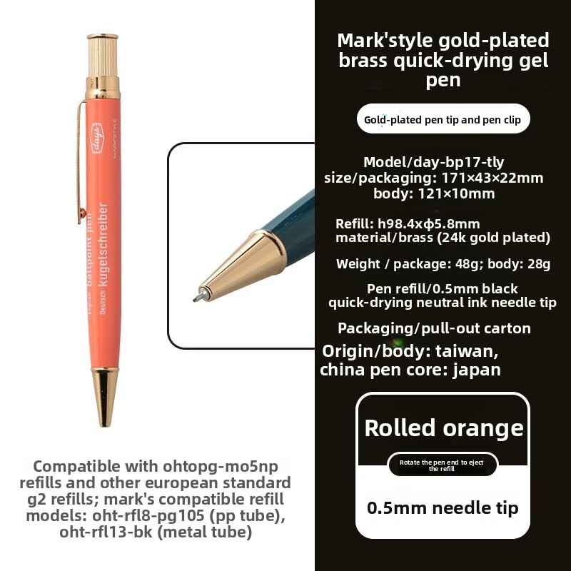 Marks Days Gold-Plated Brass Pen