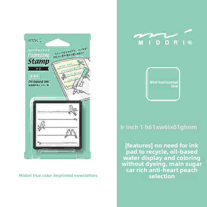 Midori Pre-Inked Paintable Stamp (Square)