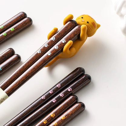 Japanese Wooden Chopstick & Rest Set
