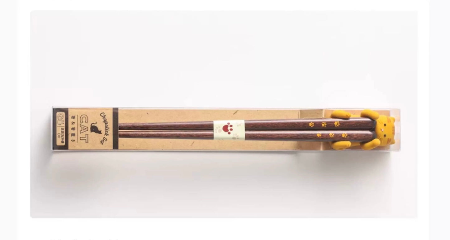 Japanese Wooden Chopstick & Rest Set