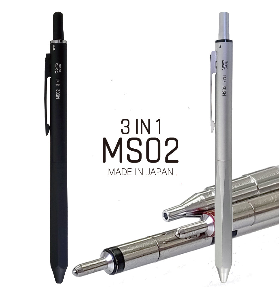 Skinniest MultiPen! OHTO MS02 3-In-1 Multi Pen