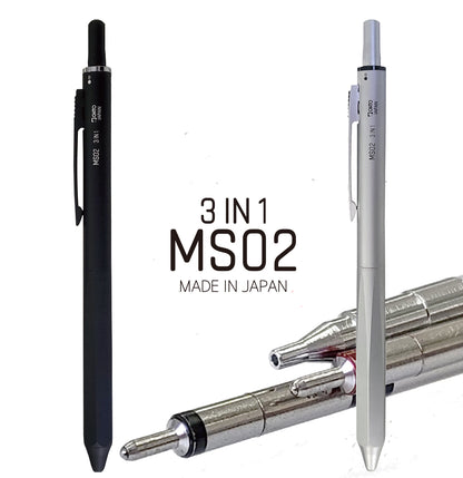Skinniest MultiPen! OHTO MS02 3-In-1 Multi Pen