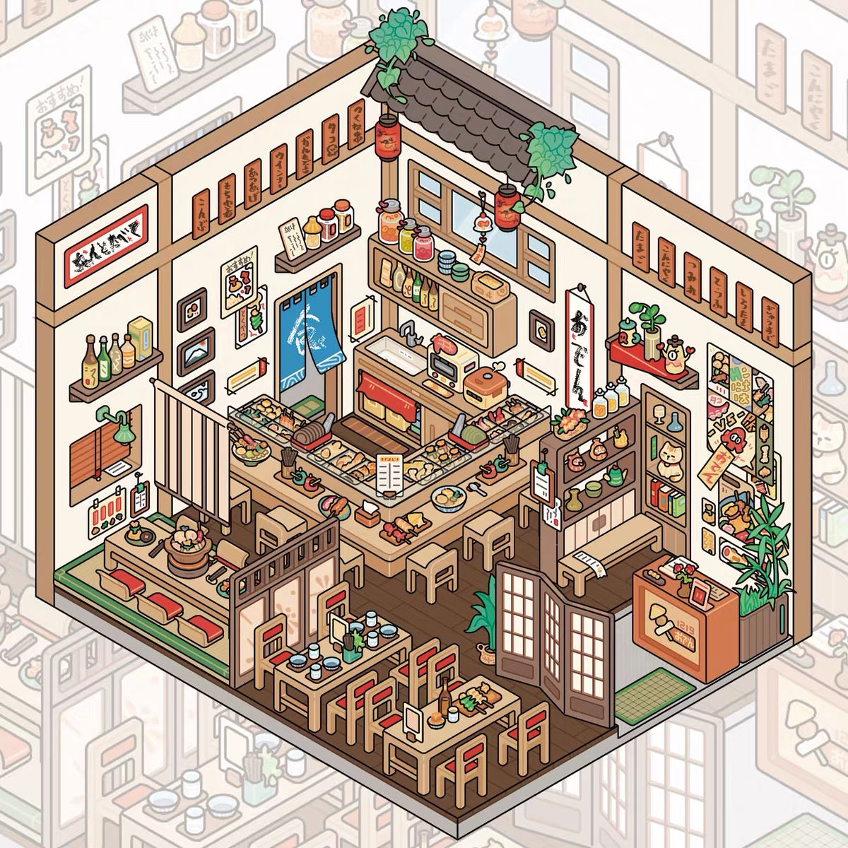 Japanese 3D Landscaping Stickers Scene Sets