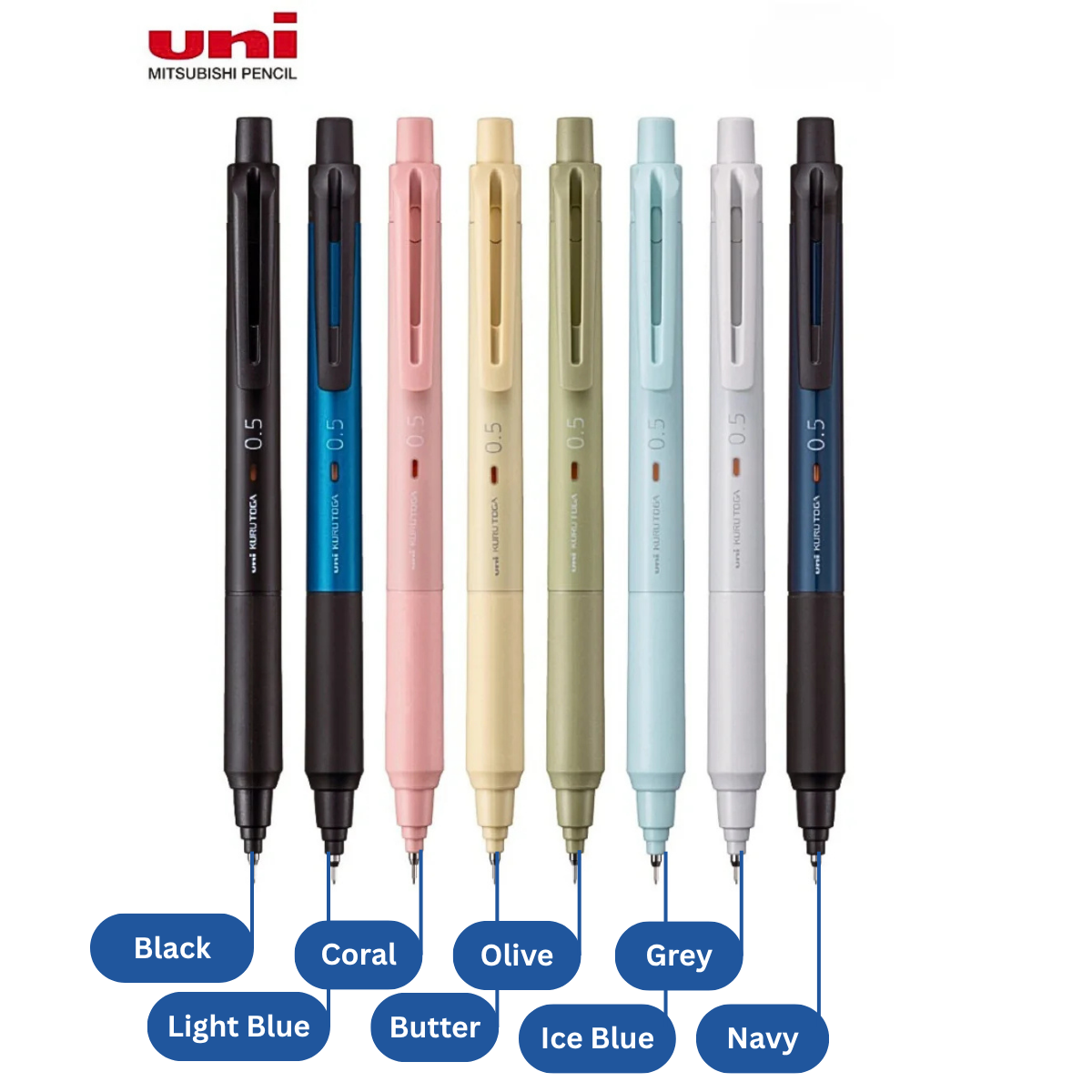 Uni Kuru Toga KS Mechanical Pencil (Pastel Colours)