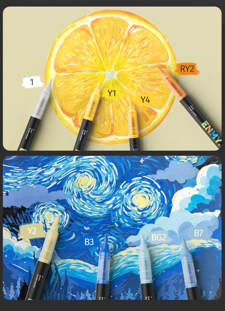 Enmy Acrylic Fast-Drying Paint Marker Set