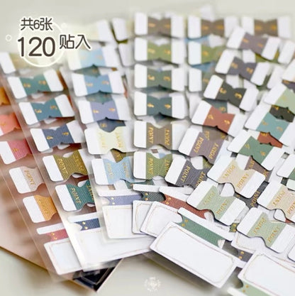 Benzstore Vintage Gold Index Tabs Stickers (120pcs)